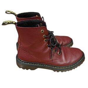 Dr. Martens Luana 1560 AirWair Red Leather Chunky Combat Boots EU 42